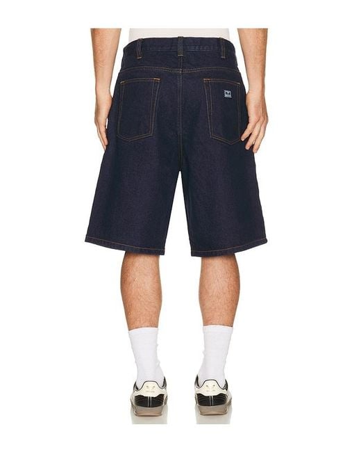 Obey Blue Bigwig Baggy Denim Shorts for men