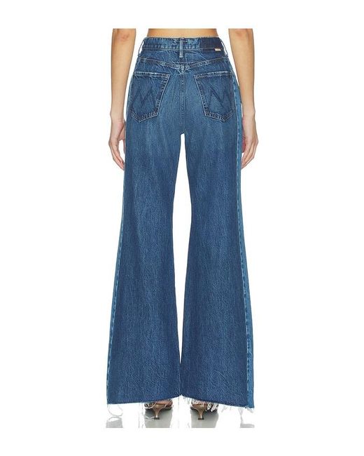Mother Blue The Tux Sidestepper Sneak Fray Jeans