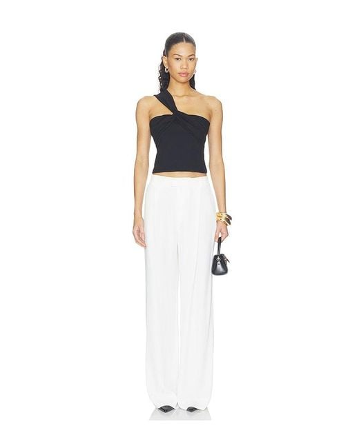 Susana Monaco Blue Twisted One Arm Top