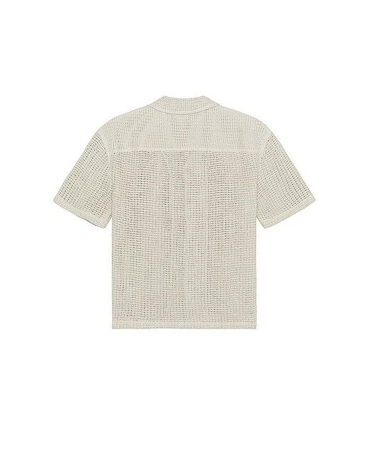 FRAME White Open Weave Short Sleeve Shirt for men