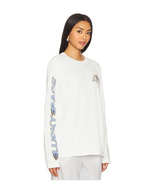 ALÉMAIS White Lucky Pace Long Sleeve Logo Tee