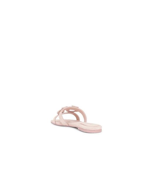 Jonathan Simkhai White Monogram Suede Flat Slide
