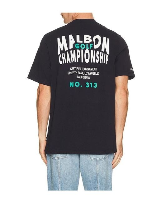Malbon Black Bermuda Championship Tee for men
