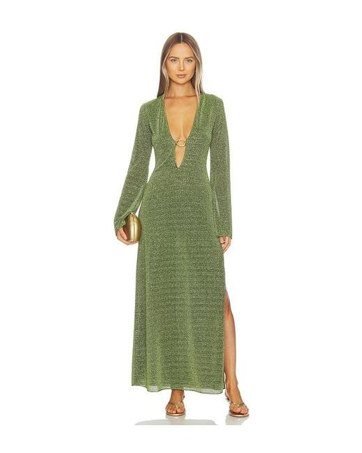 Oseree Green Lumiere O Long Kaftan