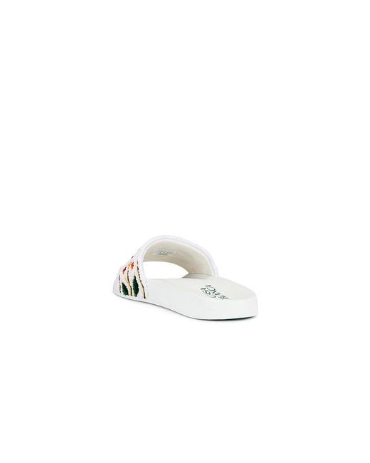 Casablanca White Embroidered Terry Slider for men