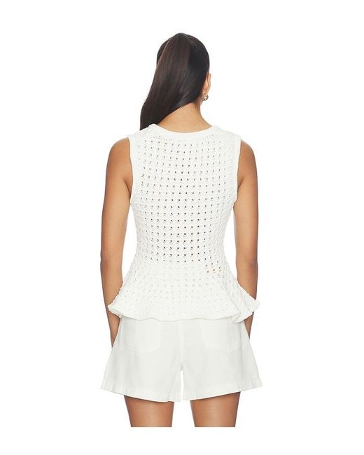 Pistola White Anna Peplum Sweater Tank