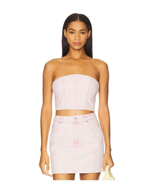 Fleur du Mal Multicolor Colored Denim Bustier Top
