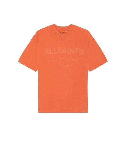 AllSaints Orange Laser Tee for men