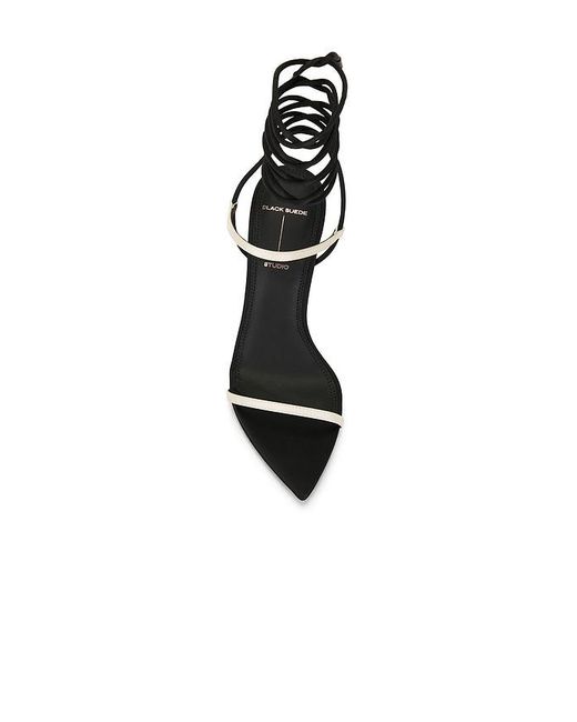 Black Suede Studio Black Lauren 100 Sandal