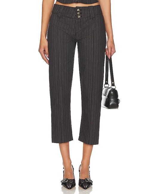 Jaded London Black Tailored 3/4 Stripe Button Trousers