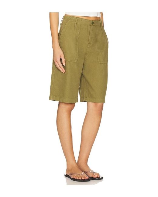 GOOD AMERICAN Green Lite Linen Bermuda Short