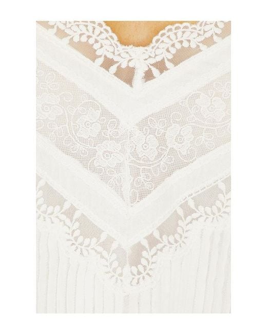 Rococo Sand White Lace Detail Mini Dress