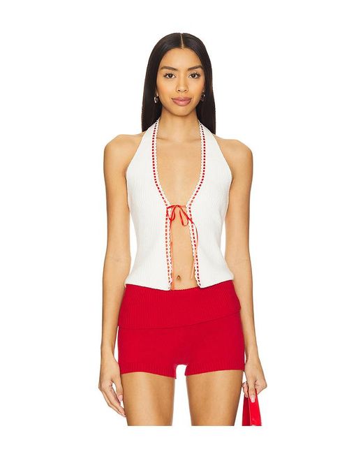 MORE TO COME Red Corine Halter Top