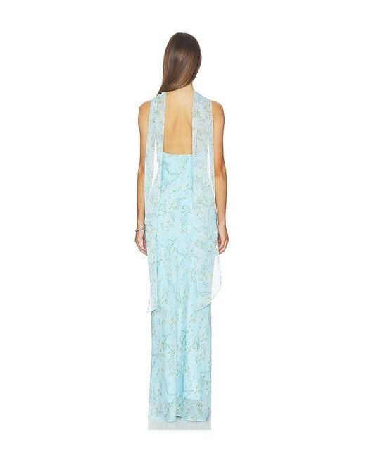 Amanda Uprichard Blue Ashton Maxi Dress