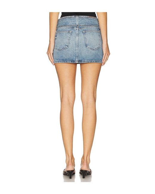 GRLFRND Blue Laurie Belted Mini Skirt