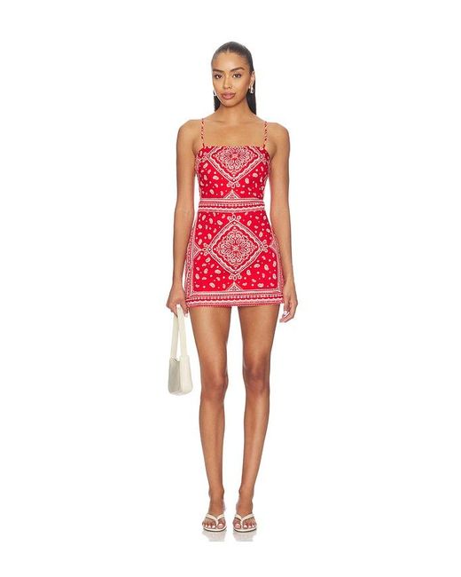 Amanda Uprichard Red Avani Skort Romper