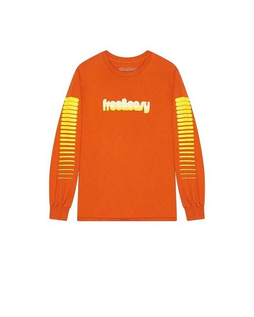 Free & Easy Orange Apres Long Sleeve Tee for men