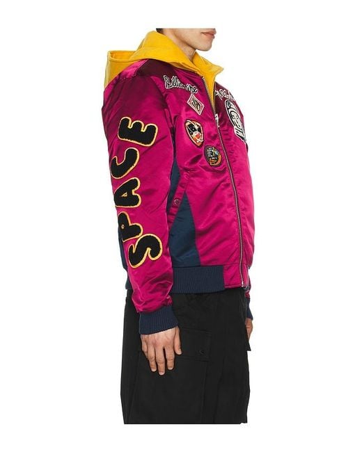 BBCICECREAM Pink Space Suit Bomber Jacket for men