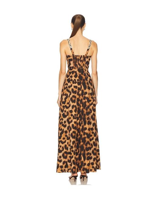 L'Agence Brown Sutton Strap Maxi Dress
