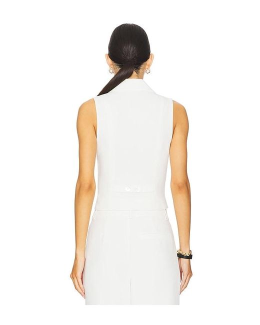 L'academie White Carinne Crepe Vest Top