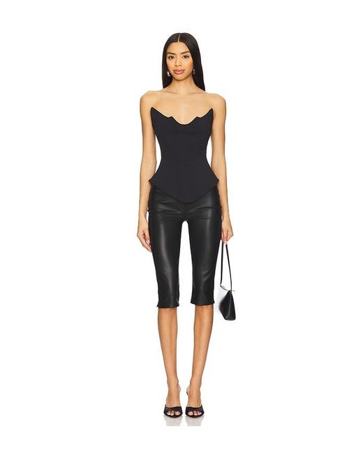 MOTHER OF ALL Black April Zipper Corset Top