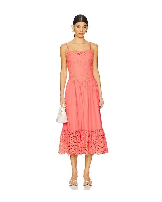 Astr Dress ミディ丈ドレス Red