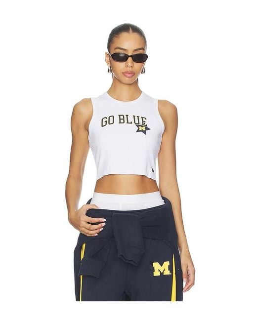 Hype and Vice White University Of Michigan Tank Top