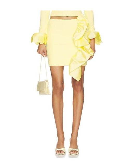PATBO Yellow Taffeta Tarsila Skirt