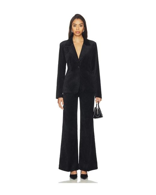 GOOD AMERICAN Black Velvet Good Waist Palazzo Pants