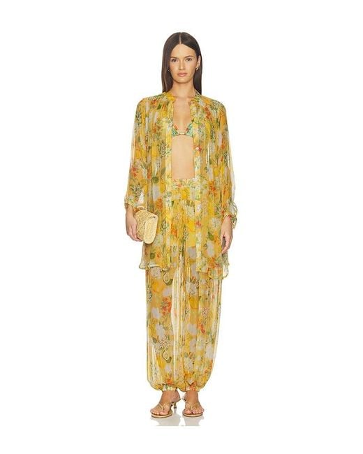 VERANDAH Yellow Floral Balloon Pants