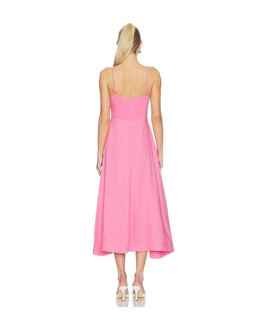 Elliatt Pink Miri V-Neck Bow Midi Dress