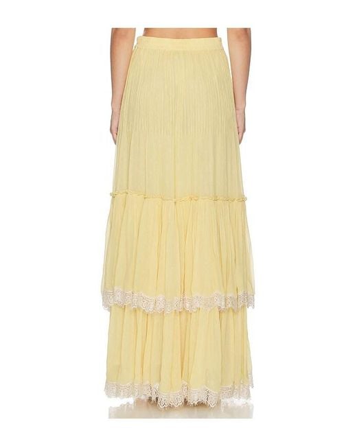 Hemant & Nandita Yellow Pintuck Maxi Skirt