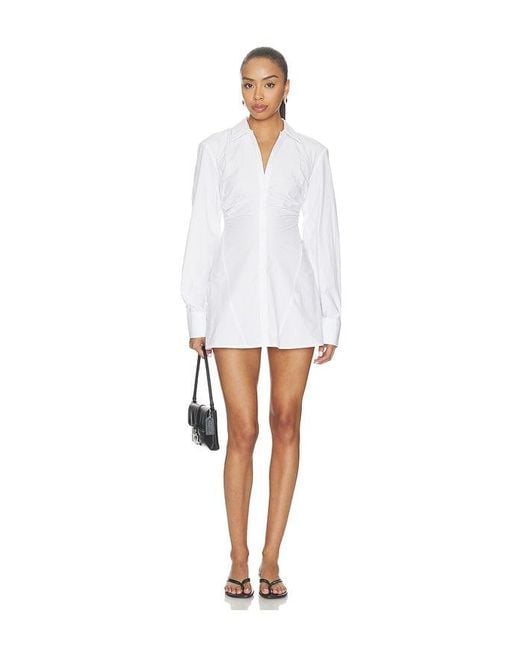 ALL THE WAYS White Lane Button Up Mini Dress