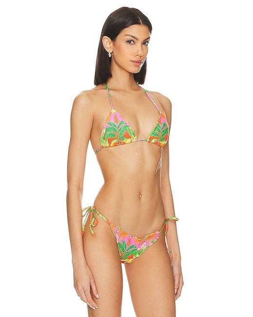 Luli Fama Multicolor Palm Breeze Wavy Luxe Bikini Top
