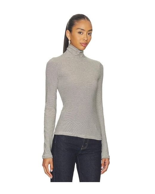 PERFECTWHITETEE Blue Cindy Stripe Jersey Turtleneck