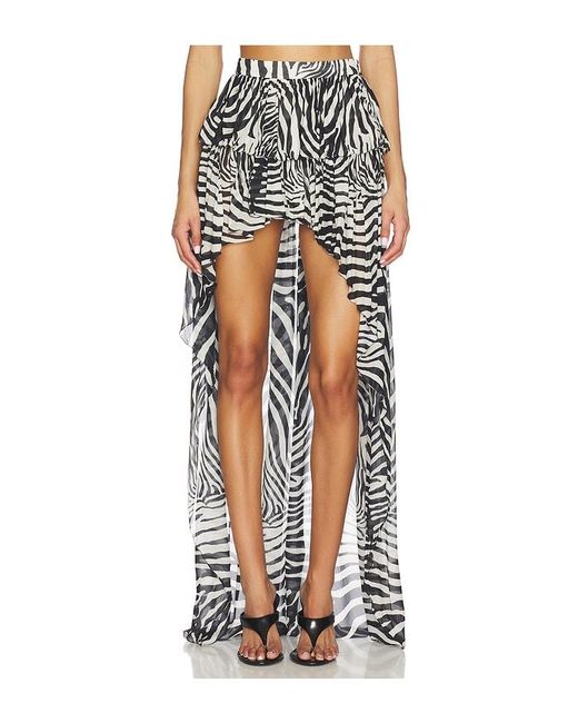 Blumarine Multicolor Print Chiffon Skirt