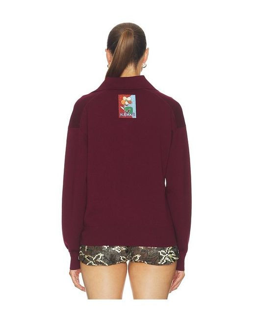 ALÉMAIS Red Claudia Knit Polo