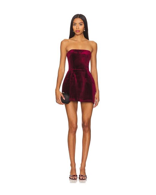 Amanda Uprichard Red Velvet Strapless Bethany Romper