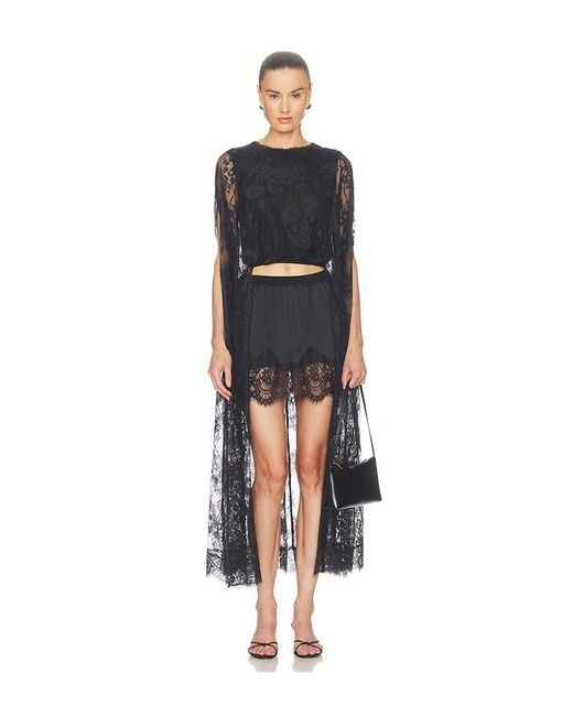 Zimmermann Black Valiant Lace Caped Top