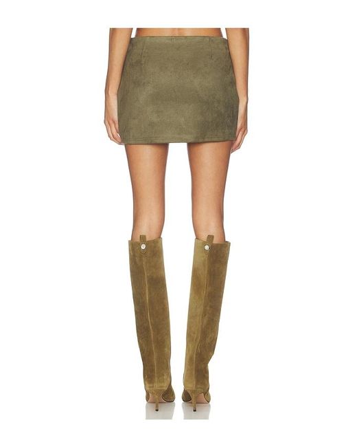 superdown Green Patsie Faux Suede Mini Skirt