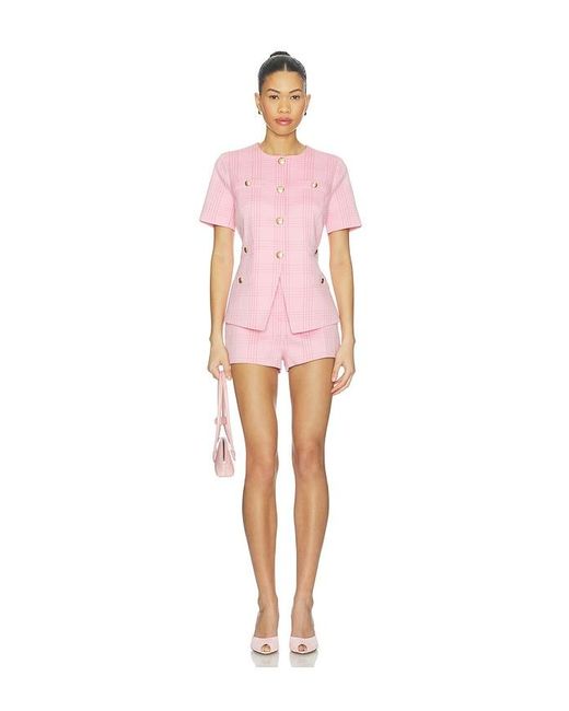 Generation Love Pink Tayla Windowpane Suiting Micro Shorts