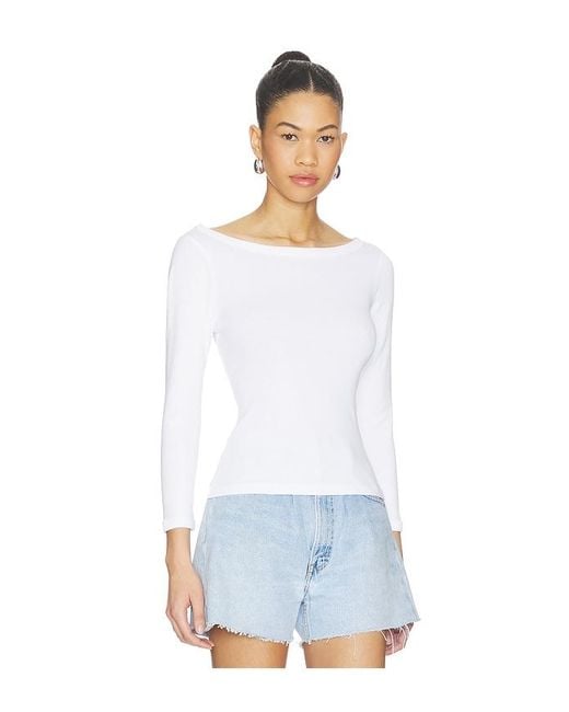 Citizens of Humanity White Boat Neck Slim Tee