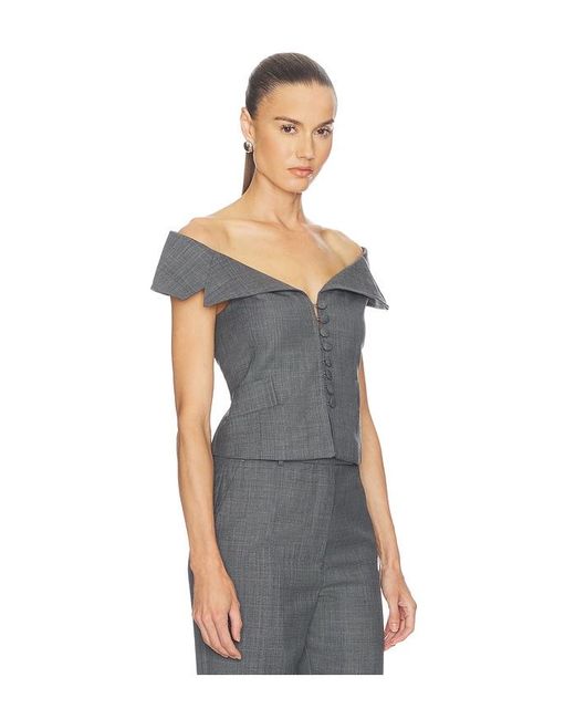 Ganni Multicolor Wool Melange Suiting Vest