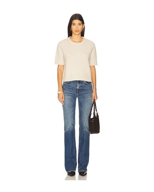 Soft Goat Blue Chunky Short Sleeve Pullover