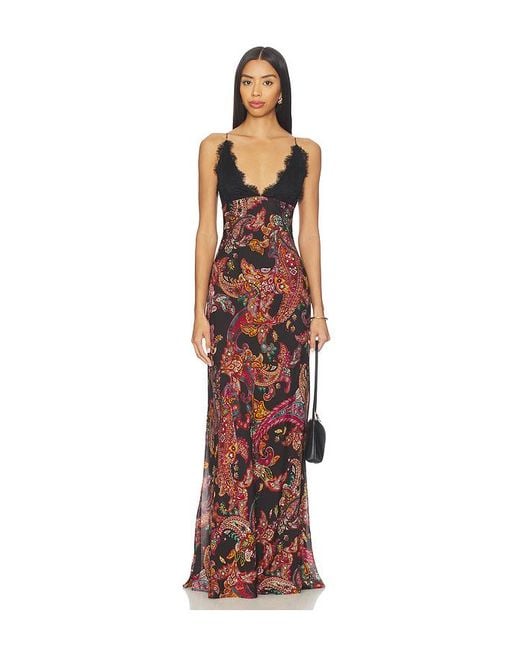 L'Agence Multicolor Susanna Lace Slip Dress