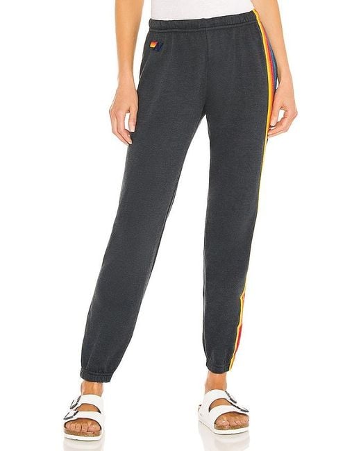 Aviator Nation Black 5 Stripe Sweatpant