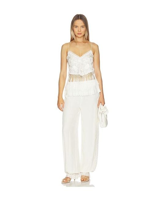 LoveShackFancy White Clyra Pants