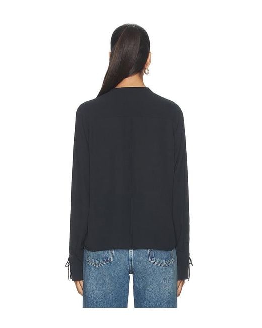 Rag & Bone Black Arden Pleated Blouse