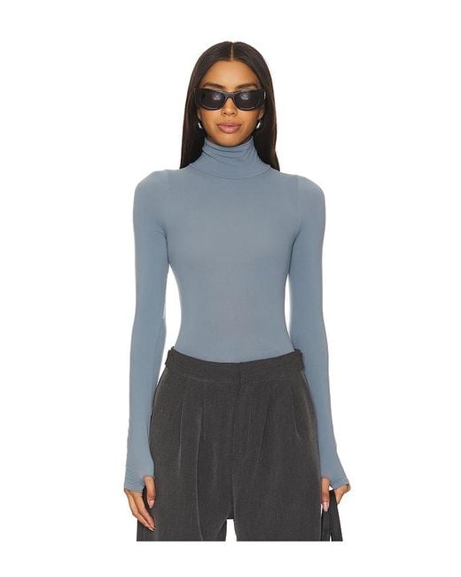 Bodysuit Cuello Vuelto Ballet En Color Roca Talla En Commando de color Blue