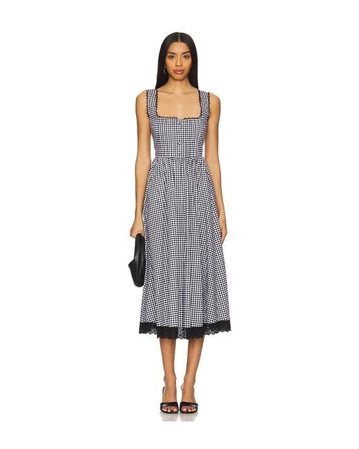 Vestido Midi Alanna En Color Negro Talla (También En S) Caroline Constas de color Blue
